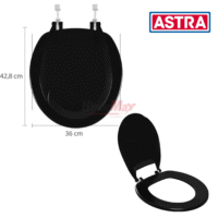 Assento Sanitário Preto Oval Polupar Astra