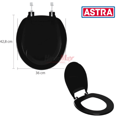 Assento Sanitário Preto Oval Polupar Astra