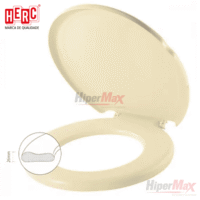 Tampa Vaso Assento Sanitario Almofadado Prime Bege Herc 2386