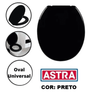 HiperMax Loja Araraquara Assento Sanitário Preto Oval Polupar Astra
