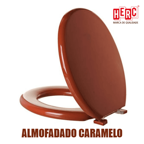 Assento-Sanitario-Almofadado-Caramelo-Herc-hipermaxloja-araraquara-material-de-construcao-2 Tampa Vaso Assento Sanitario Almofadado Prime Caramelo Herc 2387 - Imagem 3