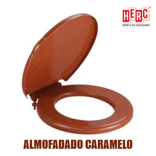 Assento-Sanitario-Almofadado-Caramelo-Herc-hipermaxloja-araraquara-material-de-construcao Tampa Vaso Assento Sanitario Almofadado Prime Caramelo Herc 2387