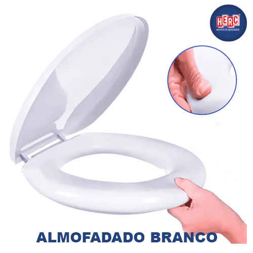 Assento-Sanitario-Herc-Prime-Almofadado-Branco-loja-material-de-construcao-Araraquara-hipermaxloja1 Tampa Vaso Assento Sanitario Almofadado Prime Branco Herc 2385 - Imagem 2