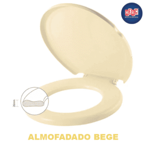 HiperMax Loja Araraquara Tampa Vaso Assento Sanitario Almofadado Prime Bege Herc 2386