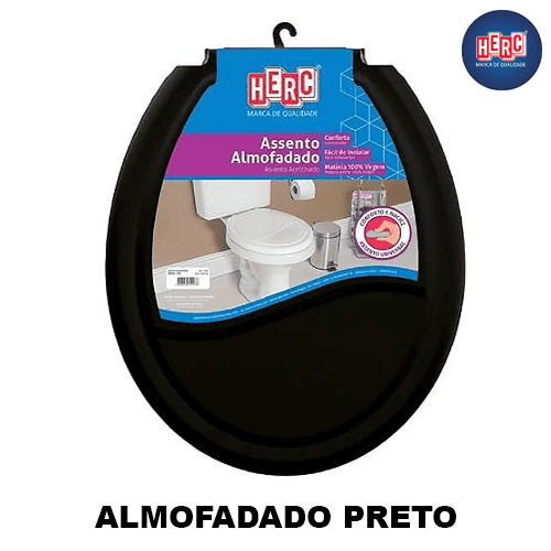Assento-Tampa-Vaso-Sanitario-Almofadado-Prime-Preto-Herc-loja-material-de-construcao-Araraquara-hipermaxloja Tampa Vaso Assento Sanitario Almofadado Prime Preto Herc 2390 - Imagem 3