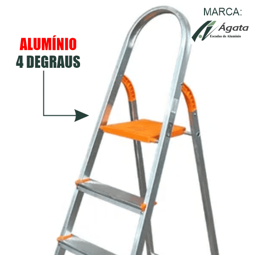 Escada-Aluminio-4-Degraus-Agata-hipermaxloja-araraquara-material-de-construcao-3 Escada de Alumínio 4 Degraus Residencial Domestica - Agata - Imagem 2