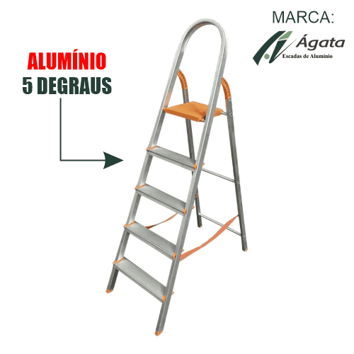 Escada-Aluminio-5-Degraus-Agata-hipermaxloja-araraquara-material-de-construcao Escada de Alumínio 5 Degraus Residencial Domestica - Agata - Imagem 3