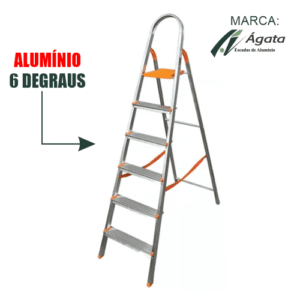 HiperMax Loja Araraquara Escada de Alumínio 6 Degraus Residencial Domestica - Agata