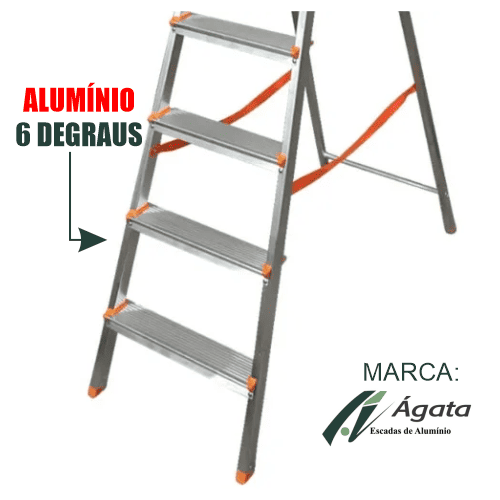 Escada-Aluminio-6-Degraus-Agata-hipermaxloja-araraquara-material-de-construcao-2 Escada de Alumínio 6 Degraus Residencial Domestica - Agata - Imagem 2
