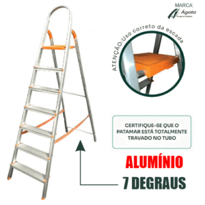 HiperMax Loja Araraquara Escada de Alumínio 7 Degraus Residencial Domestica - Agata