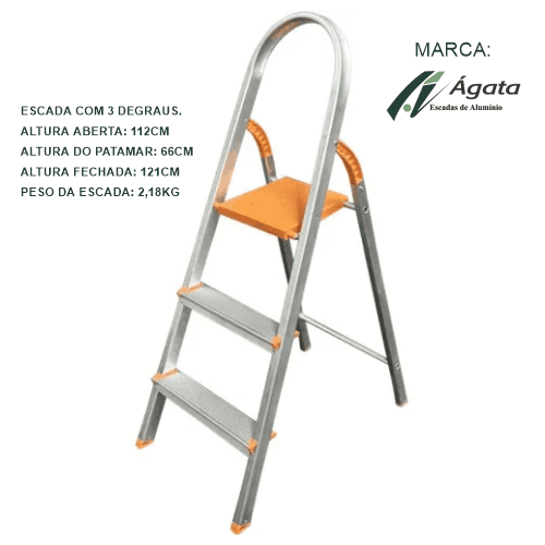 Escada-de-aluminio-3-degraus-residencial-Agata-hipermaxloja-araraquara-material-de-construcao-4 Escada de Alumínio 3 Degraus Residencial Domestica - Agata - Imagem 5