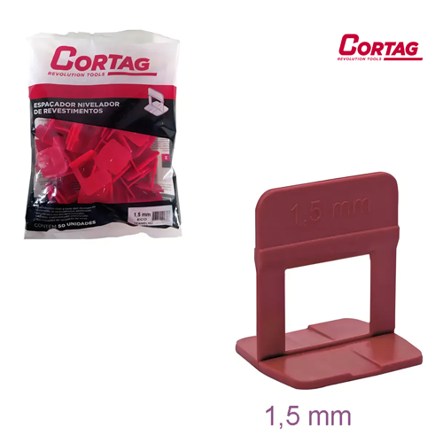 Espacador-Nivelador-15-Mm-Eco-Vermelho-Com-50-Pecas-Cortag-loja-material-de-construcao-araraquara Espaçador Eco 1,50 mm (Vermelho) Cortag- Pacote 50uni