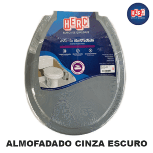 HiperMax Loja Araraquara Tampa Vaso Assento Sanitario Almofadado Prime Cinza Escuro Herc 2388